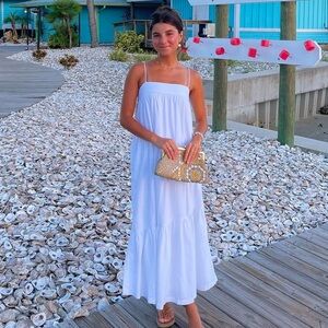 A&F Asymmetrical Tiered Maxi Dress